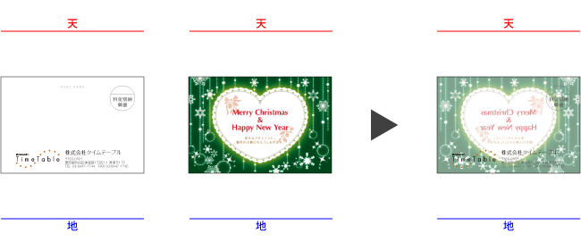 表裏関係について ご利用ガイド クリスマスカードやグリーティングカードの印刷 デザインなら ドットクリスマスカード 株式会社タイムテーブル